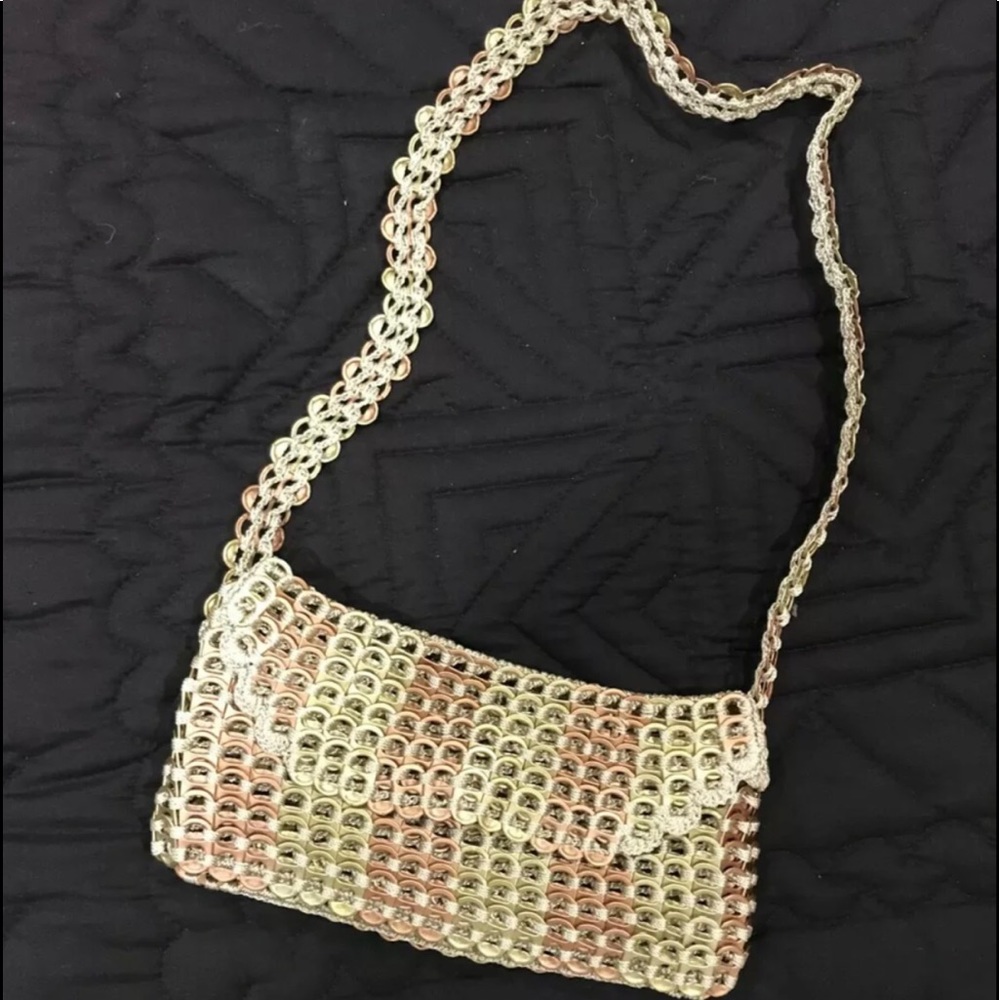 Handmade Crochet Recycled Pop Top Can Shoulder Bag